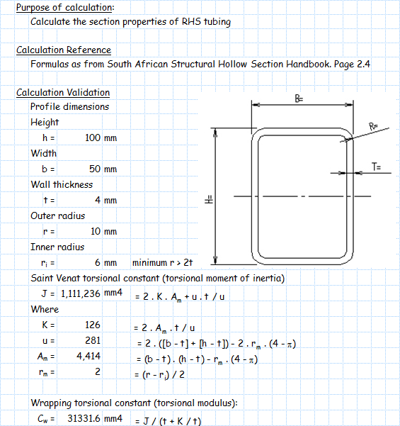 rhs-section-properties